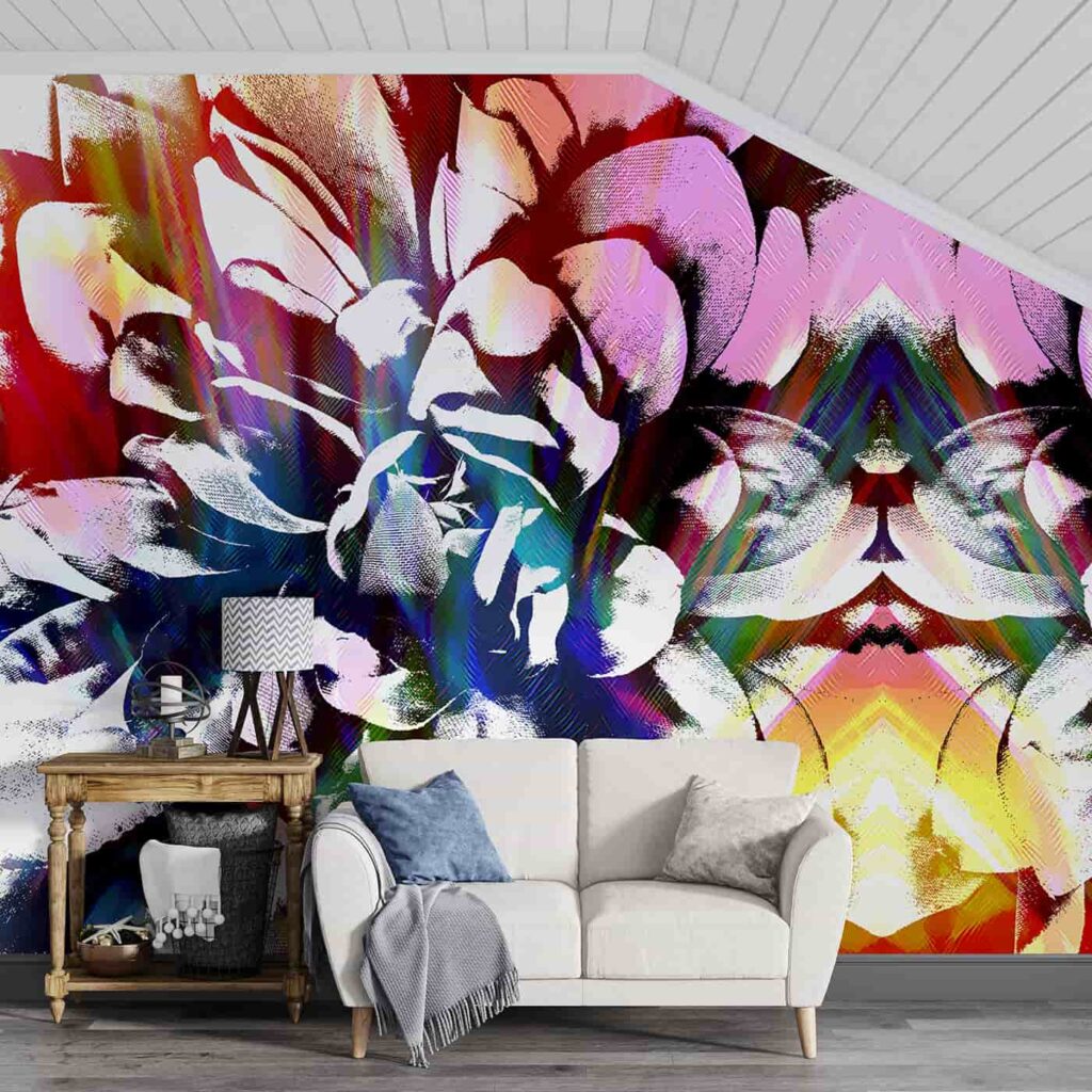 Zen Buddha spiritual wall mural by WallCurry designed to create a peaceful and calming living room space
