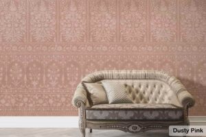 Floral Damask Wallpaper Mural- Mughal Interior Decor