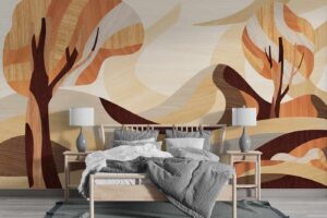 Abstract Wooden Forest Wallpaper Mural